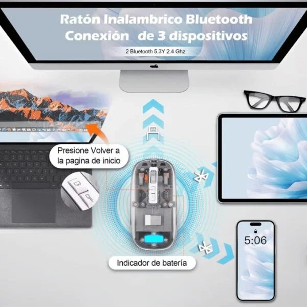 Mouse Inalámbrico Transparente