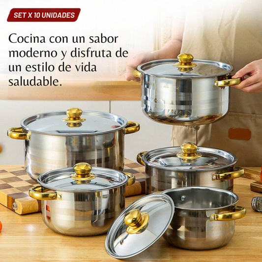 Juegos De Ollas Originales x 10 Piezas