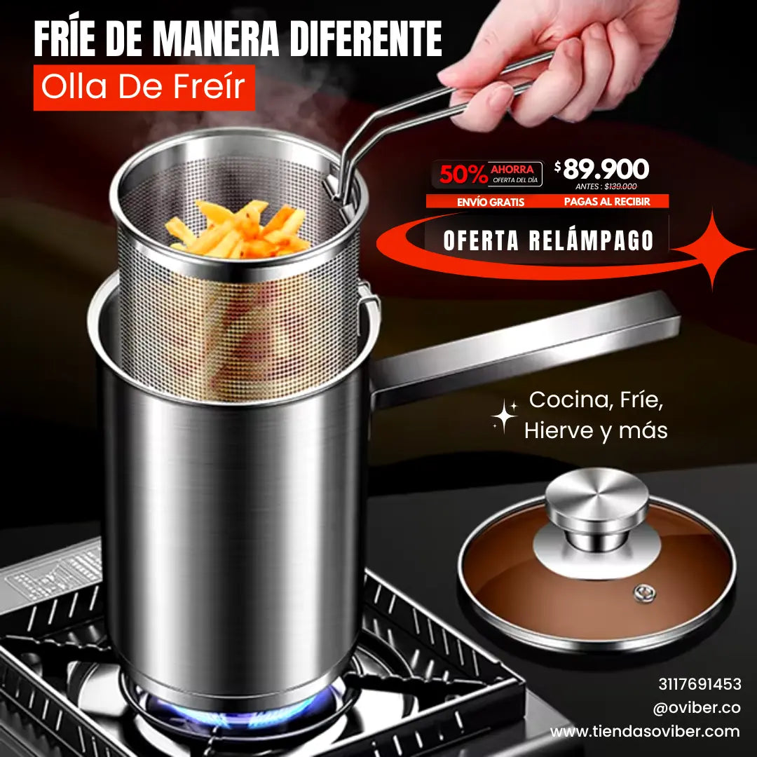 Olla Freidora Manual Con Cesta: Cocina sin esfuerzo