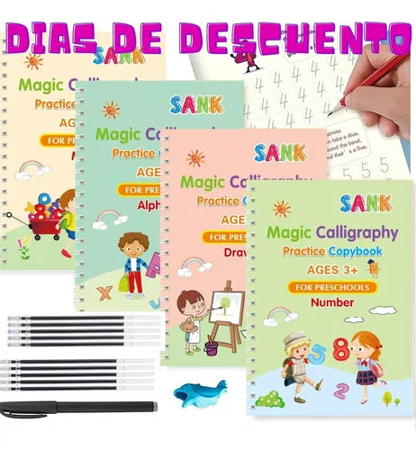 Kit De Libros Mágicos De Caligrafía x 4