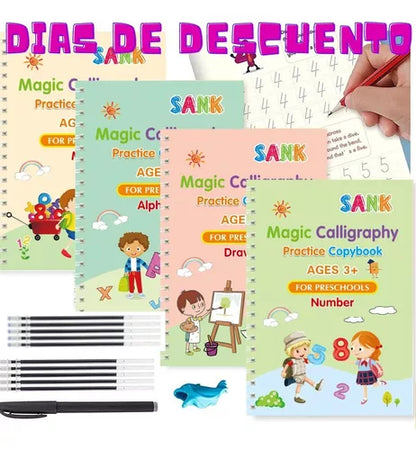 Kit De Libros Mágicos De Caligrafía x 4