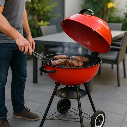Asador Grande Portátil Con Tapa