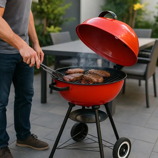 Asador Grande Portátil Con Tapa