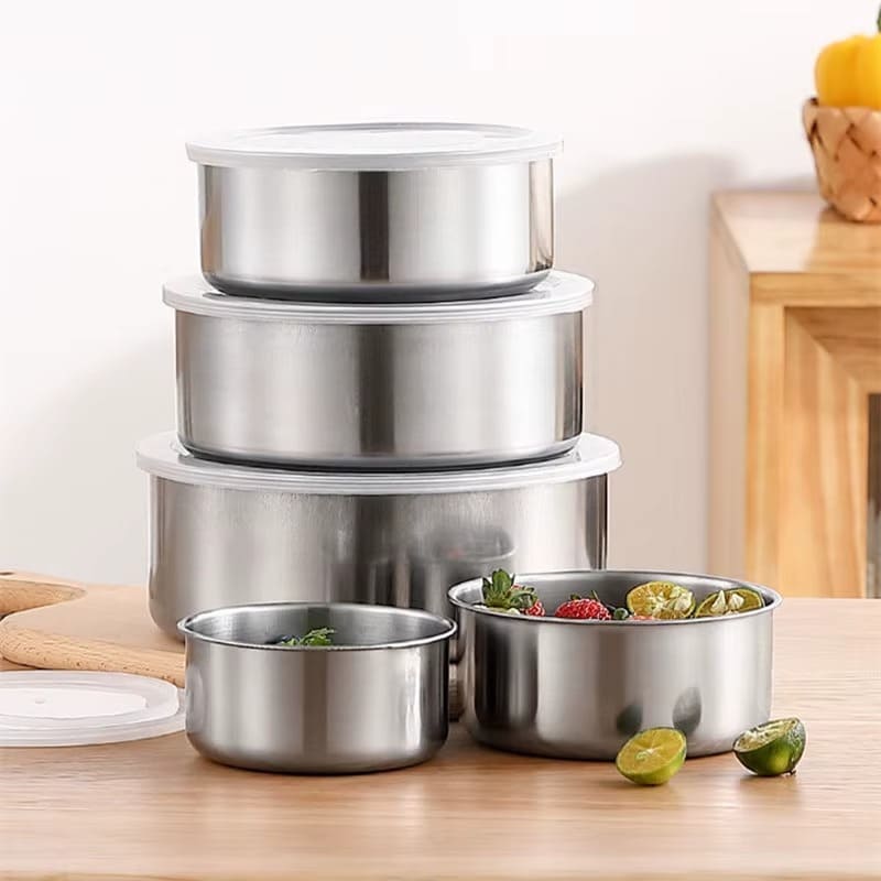 Set x 5 Recipientes De Cocina Con Tapa