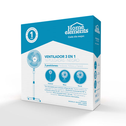 Ventilador Home Elemets 16″: Frescura inmediata y duradera!