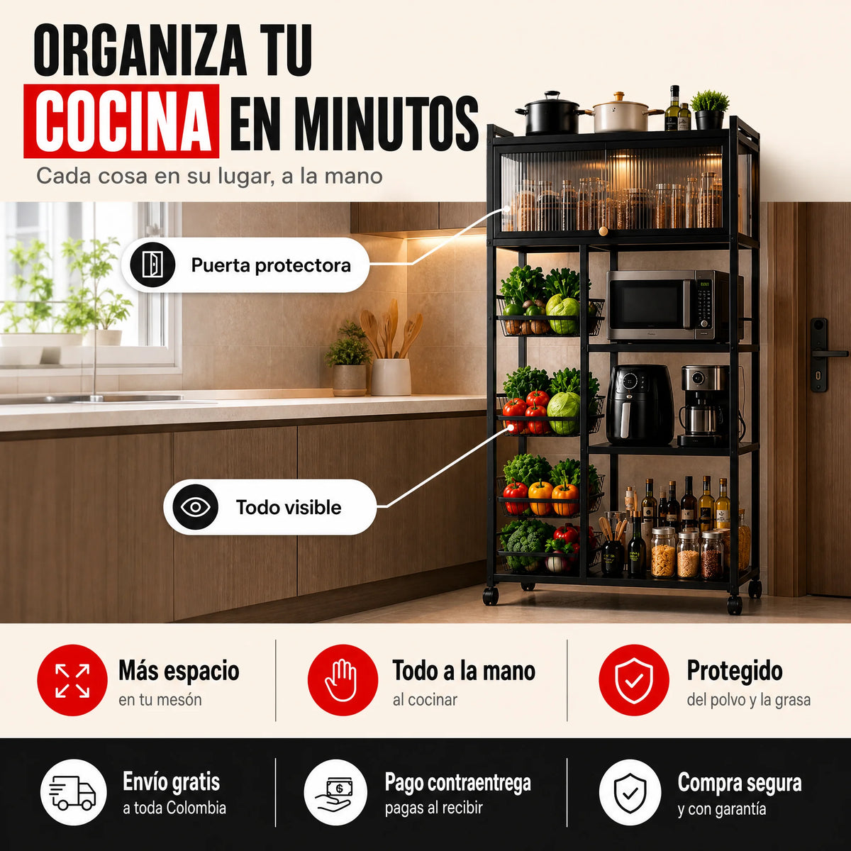 Mueble Organizador Acero Inoxidable