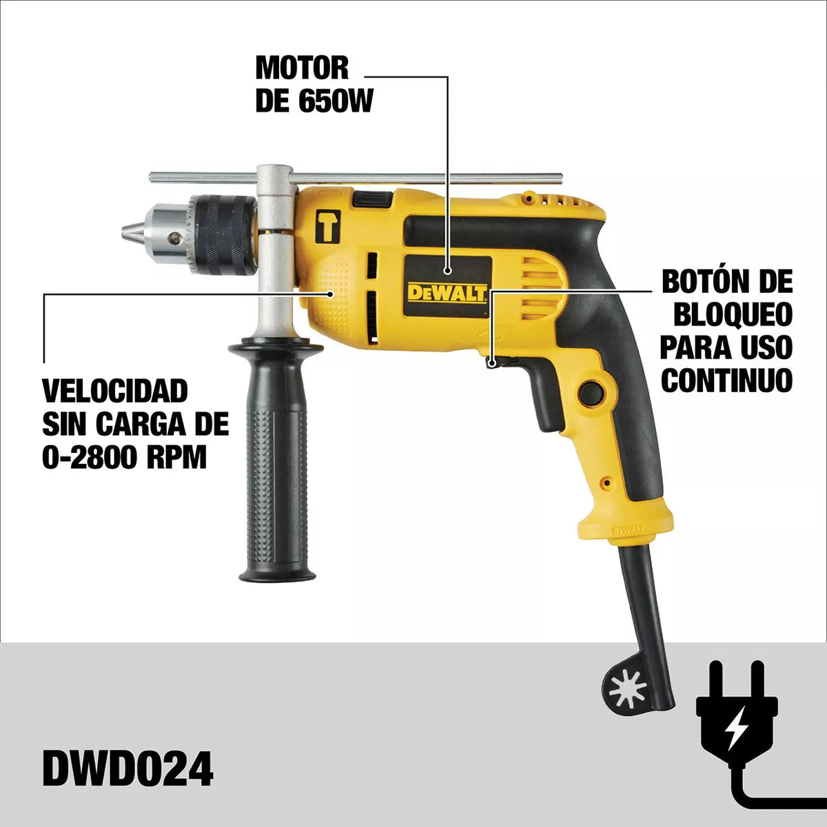 Taladro DeWalt Pulgadas DWD024-B3