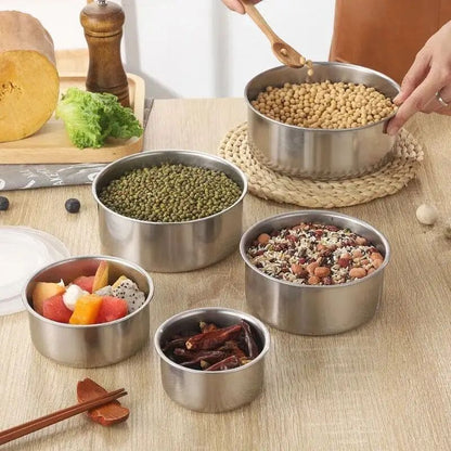Set x 5 Recipientes De Cocina Con Tapa